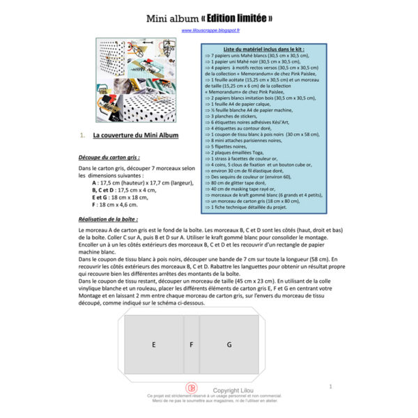 Fiche technique - Mini album "Edition limitée" à télécharger – Image 2