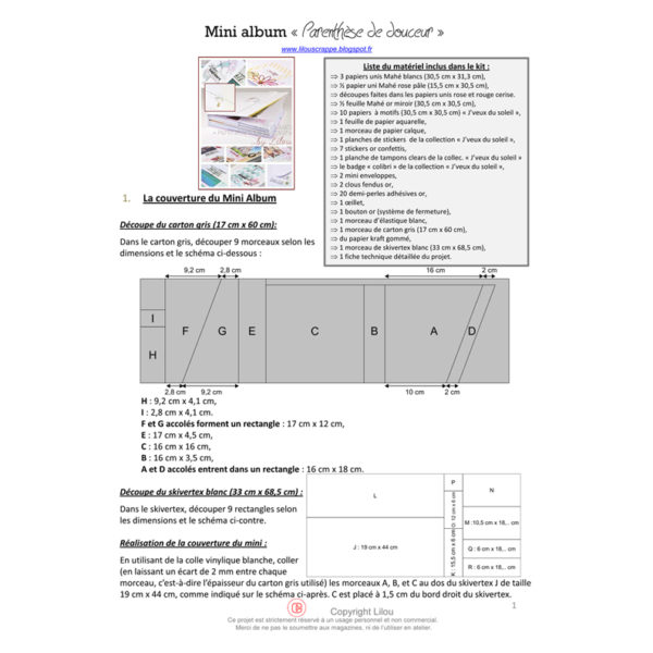 Fiche technique - Mini album "Parenthèse de douceur" à télécharger – Image 2