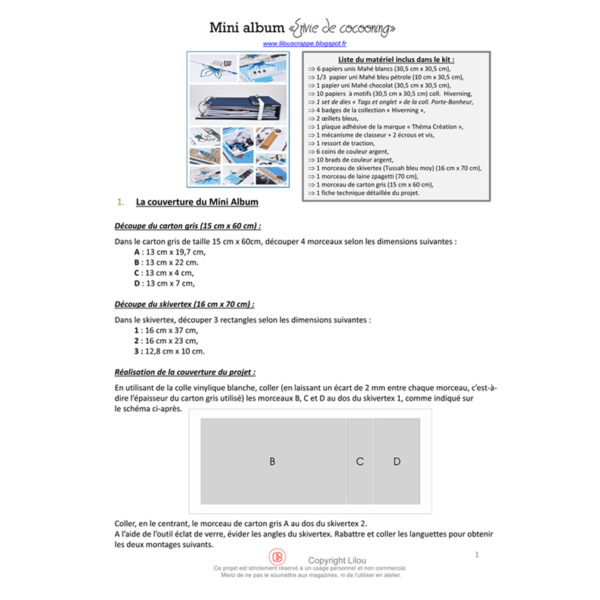 Fiche technique - Mini album "Envie de cocooning" à télécharger – Image 2