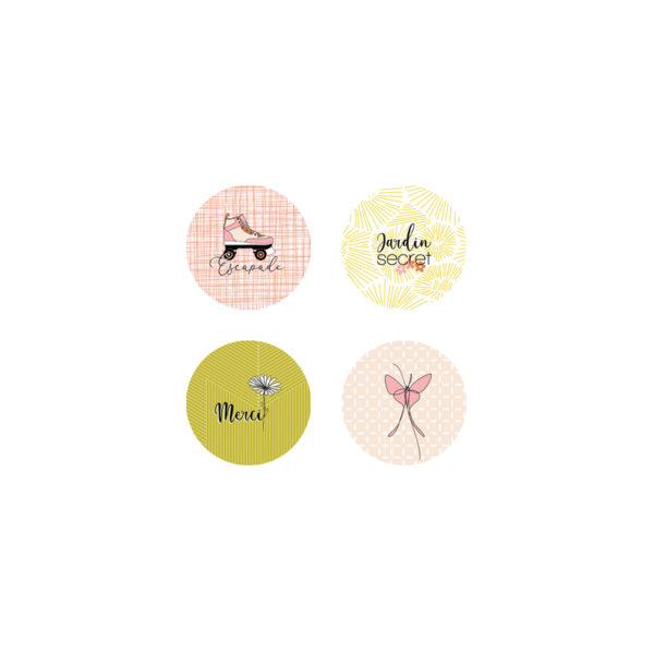 Lot de 4 badges "Respire !" - BA10