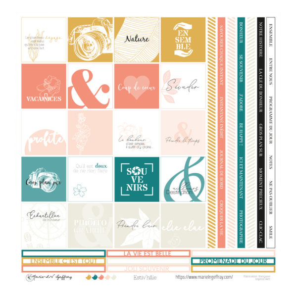 Planche d'étiquettes à découper "Estiv'hâle"