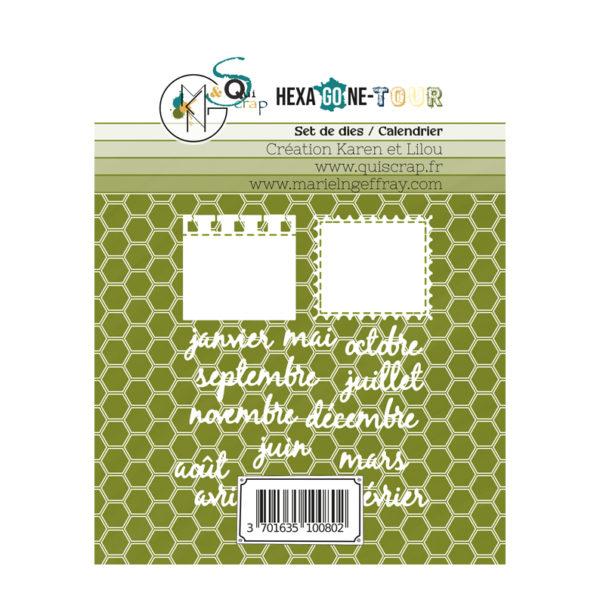 Set de 14 dies "Calendrier" - Collection HEXAGONE Tour.
