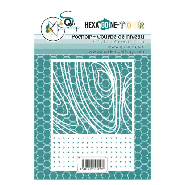 Pochoir "Courbe de niveau" - Collection HEXAGONE Tour.