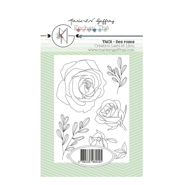Tampons « Enchan'Thé » – Des roses – TA131