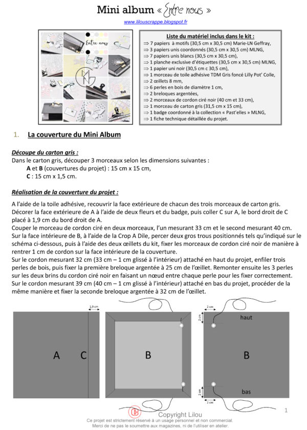 Fiche technique - Mini album "Entre nous" à télécharger – Image 2